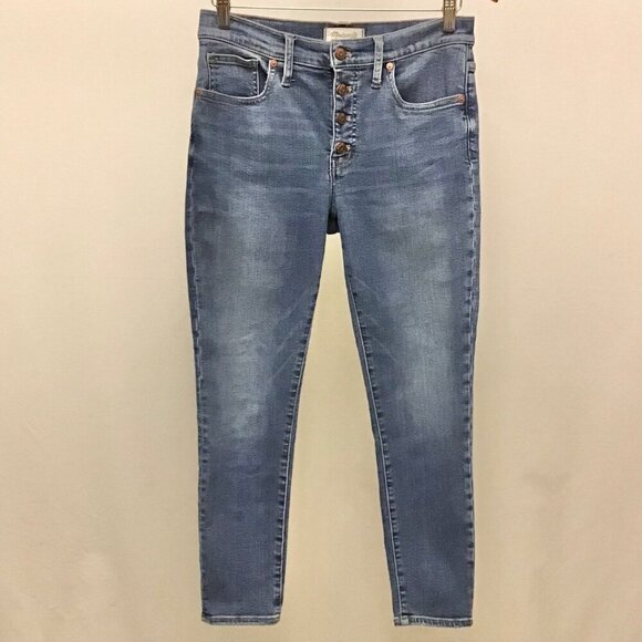 Madewell 28 (6) Mid Rise 9” Skinny Crop Button Fly Women’s Jeans Stretch - Picture 2 of 10